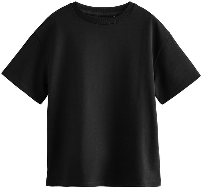 Next - Meisjes - Ruimvallend T-shirt van zware stof - Zwart