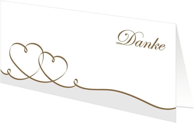 Bedankkaartjes met Swung Hearts - Goud - 25 Stuks