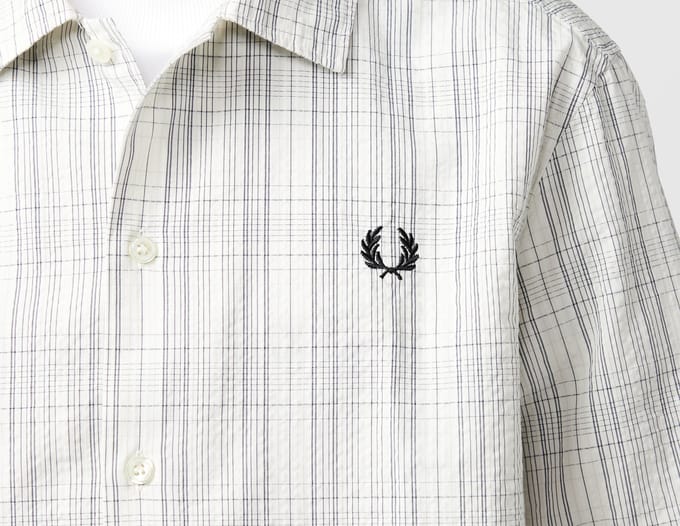 Fred Perry Seersucker Check Shirt, wit