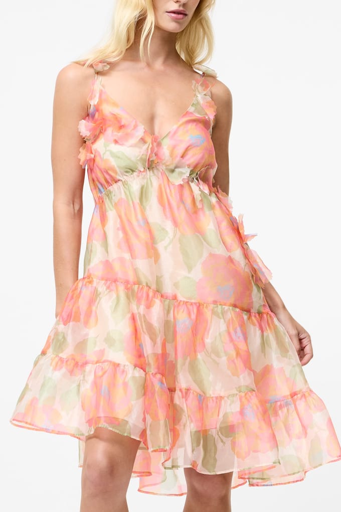 French Connection Jasmine Organza Halter Nk Dres Orange Multi Größe: 10 | Midikleider Outlet | Damen | Orange