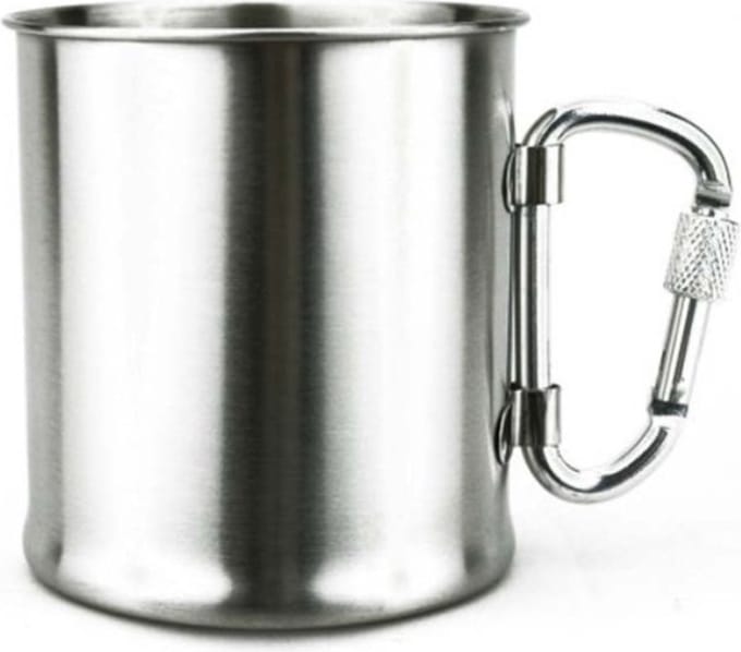 Fosco RVS Mok - Met Karabijnhaak - 300 ml