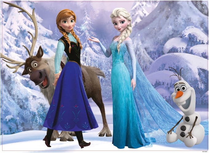 Lisciani - Frozen Anna & Elsa - Double face - Puzzel Maxifloor - 108 stukjes