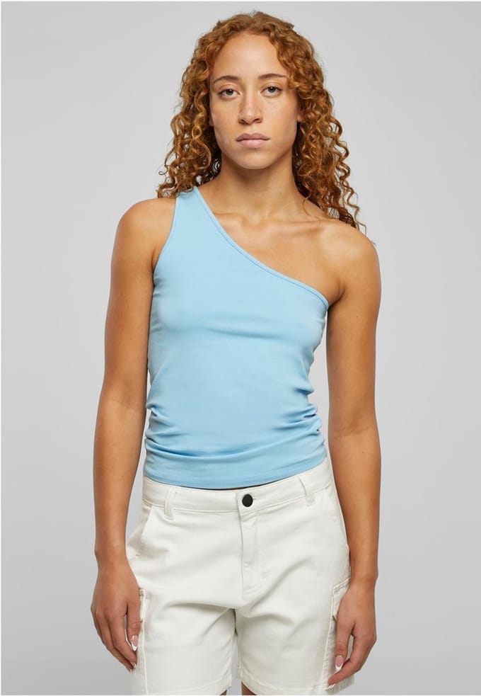 Urban Classics - Asymmetric Mouwloze top - 3XL - Blauw