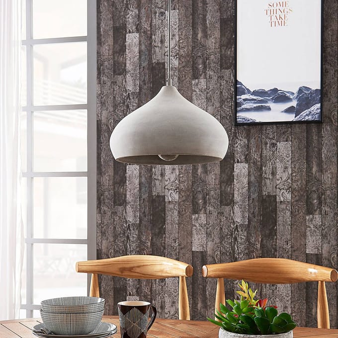Lindby - hanglamp - 1licht - Beton, metaal - H: 18 cm - E27 - betongrijs