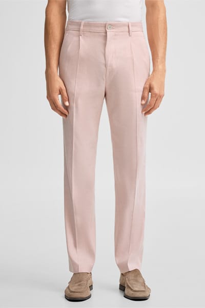 Modulaire pantalon Tomeo met linnenaandeel, rosé