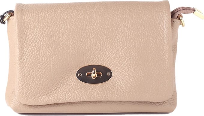 Giuliano lederen schoudertas Zoey - Taupe - Dames - Made in Italy