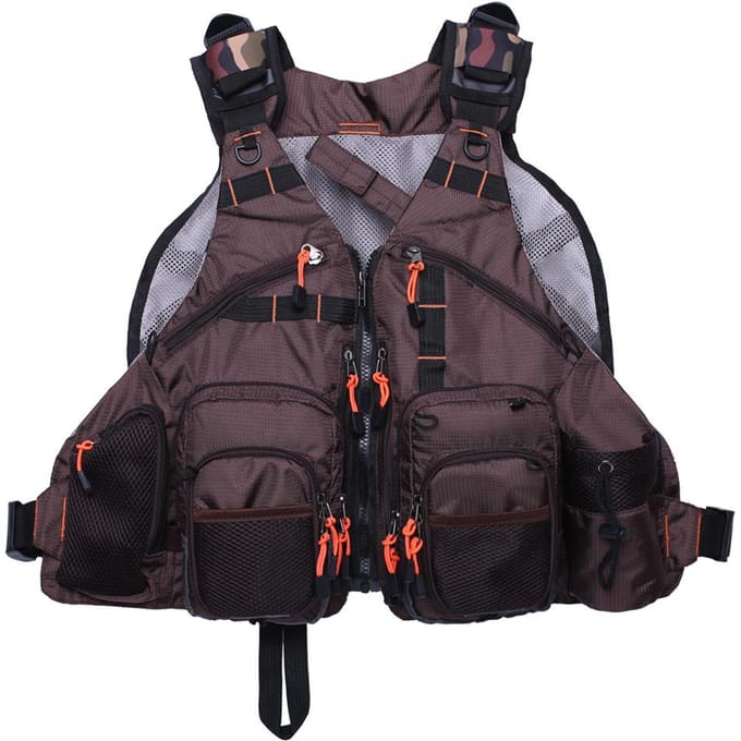 Kylebooker Pack gilet de pêche à la mouche FV01 marron