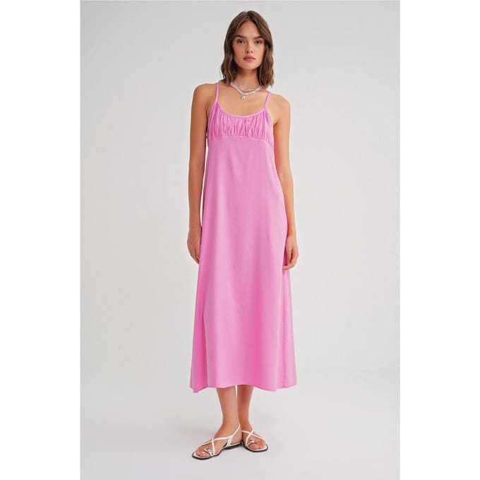 Gelaagde Maxi Jurk met Gathered Detail