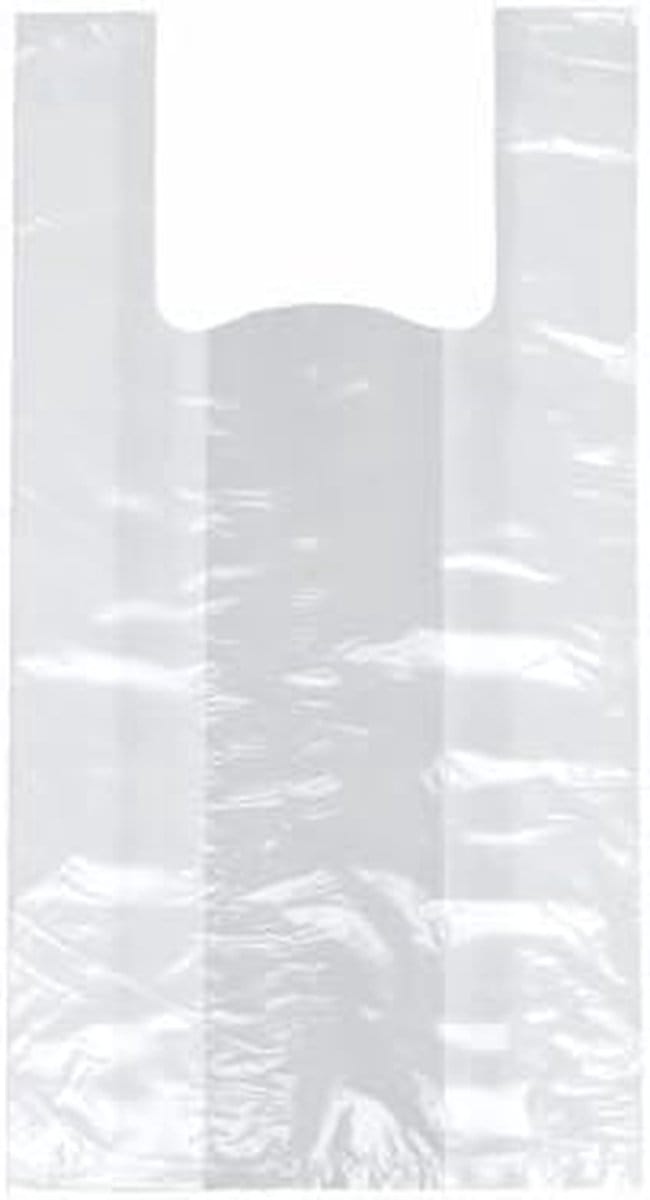 Hemdjes Draagtassen - Plastic Tassen - Winkelen - Scheurvast HDPE - 42x21x13 cm - Wit