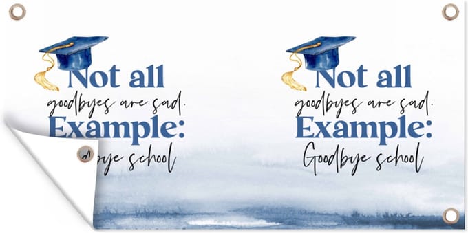 Tuinposter Diploma - Afstuderen - Quotes - Studenten - 60x30 cm - Tuindoek