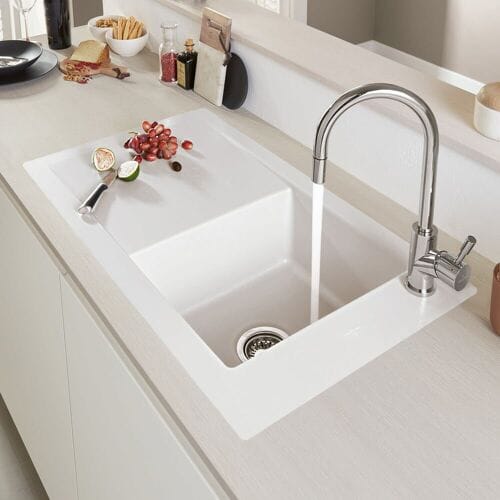 Villeroy & Boch Timeline 50 flat sink, drain set with manual override 33071FR1