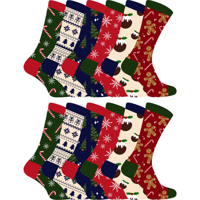 Nieuwigheid kerstsokken voor heren - 12 Pack