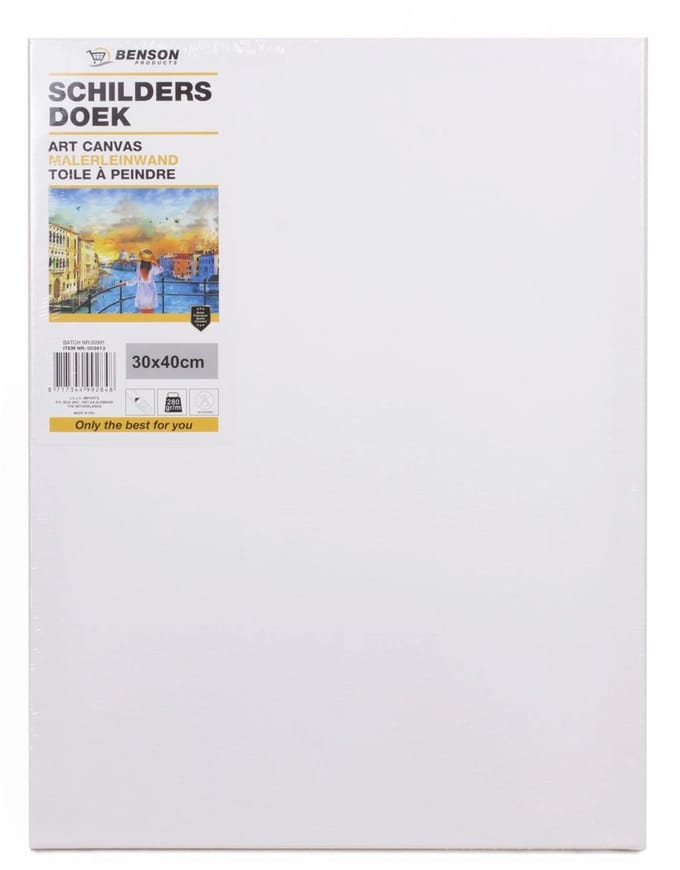 Benson Schildersdoek 30x40 cm - Blanco canvas van zware kwaliteit voor hobbyschilders
