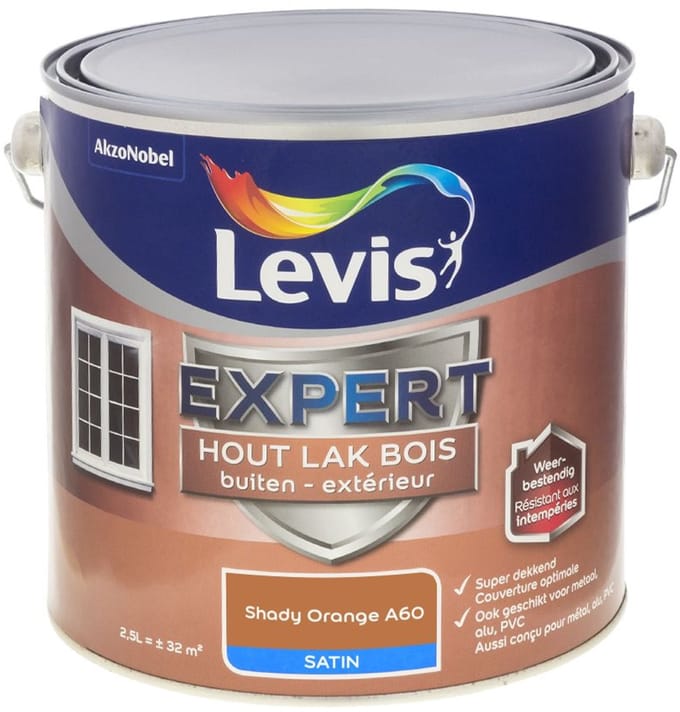 Levis - Expert Hout Lak Buiten Satin Mix - Shady Orange A60 - Mengverf - 2,5 L