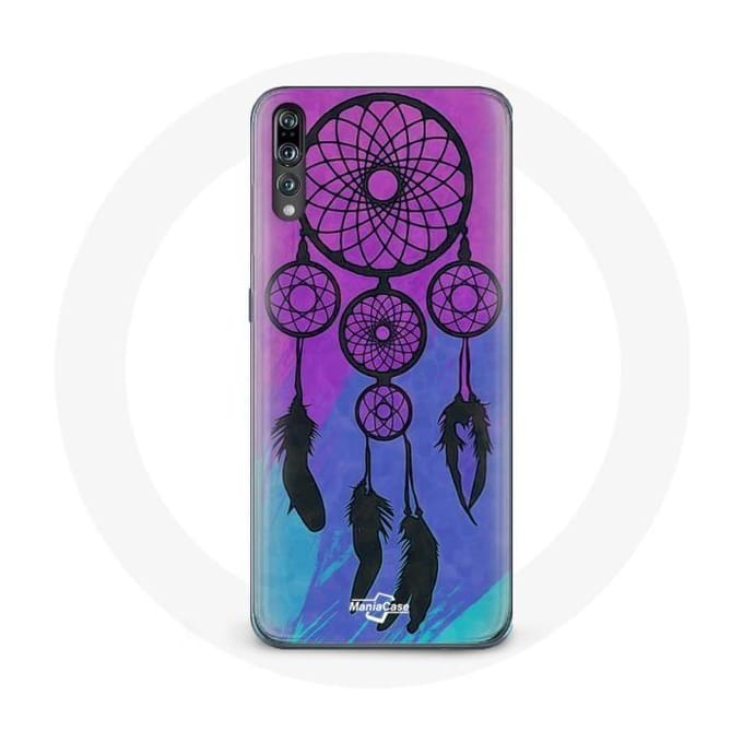 Coque pour samsung galaxy P20 pro Attrape Rêve Noir Fond Bleu et Violet