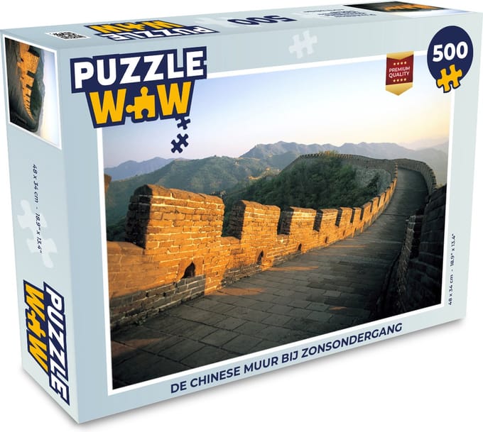 Puzzel De Chinese Muur bij zonsondergang - Legpuzzel - Puzzel 500 stukjes
