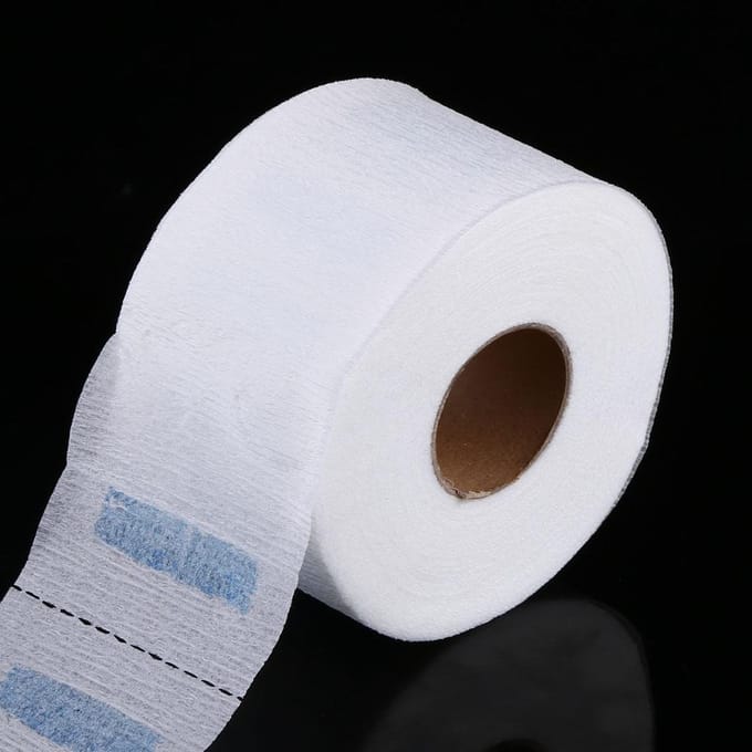 5-delige Set Witte Wegwerp Nekbedekking Papieren Rollen Haar Knipaccessoire Kappersgereedschap white