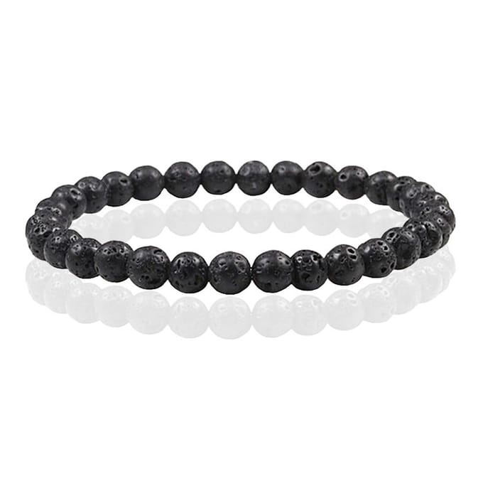 6mm Memphis Natuursteen Armband - Lava