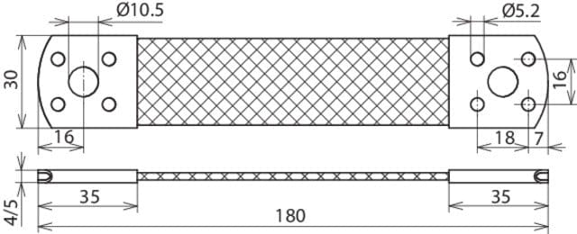Dehn Overbruggingsvlecht Cu 50mm2 L 180mm - 377007