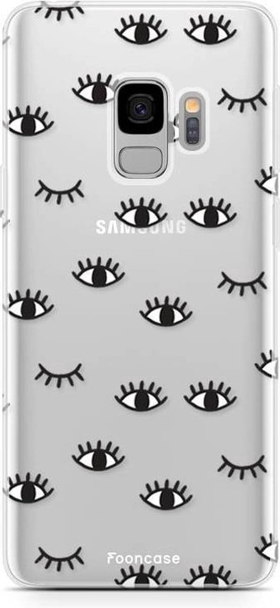 Fooncase Hoesje Geschikt voor Samsung Galaxy S9 - Shockproof Case - Back Cover / Soft Case - Eyes / Ogen
