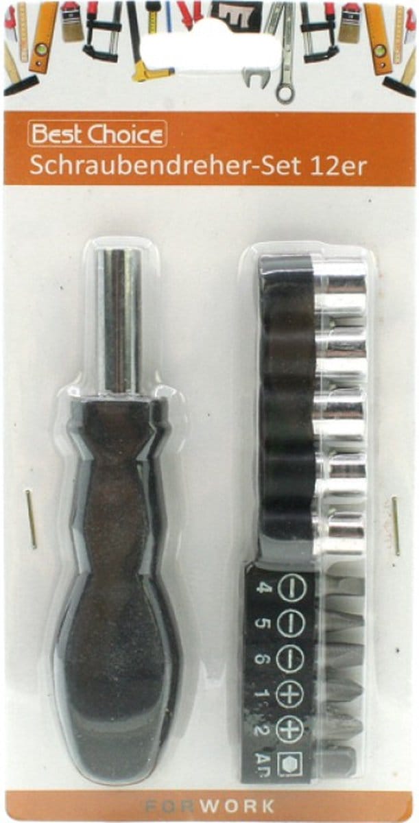 Schroef- en dop Bit Set - 12 delig - Mannen - Hobby - Klussen - Cadeau Tip - Vaderdag