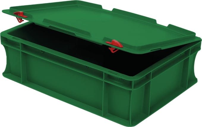 Alpac Stapelbak met deksel - Opbergbak - 400 x 300 x 140 mm - 10L - Groen
