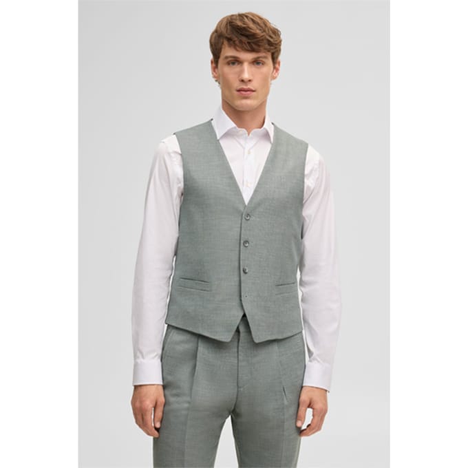 Gyl vest met linnenaandeel, groen