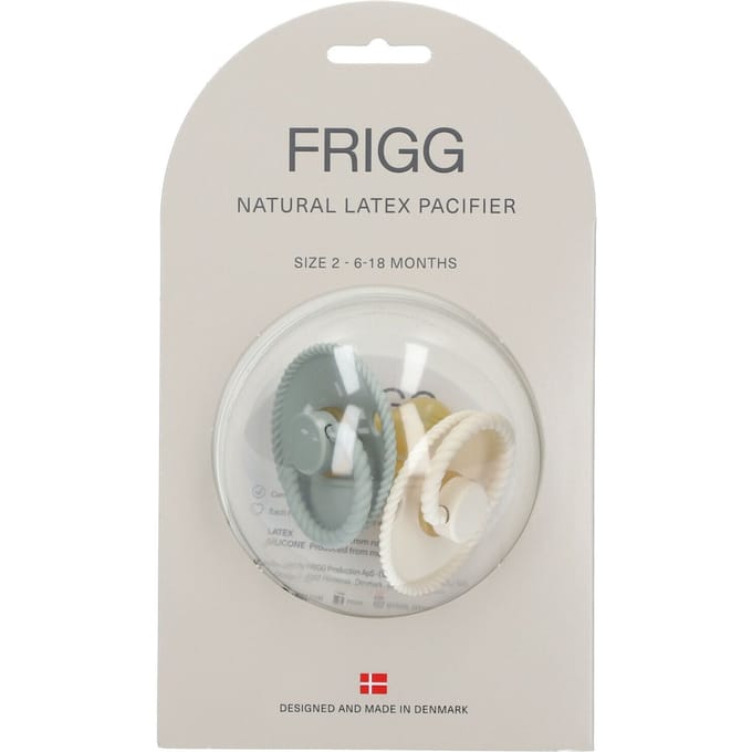 FRIGG Rope Fopspeen Cream / Sage 6-18 Mnd 2 Stuks