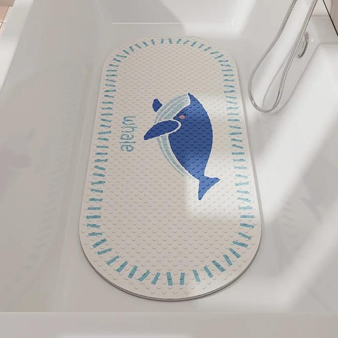 Tapis de bain en PVC souple 40 x 100 cm, antidérapant, avec ventouses, pour massage 40X100CM