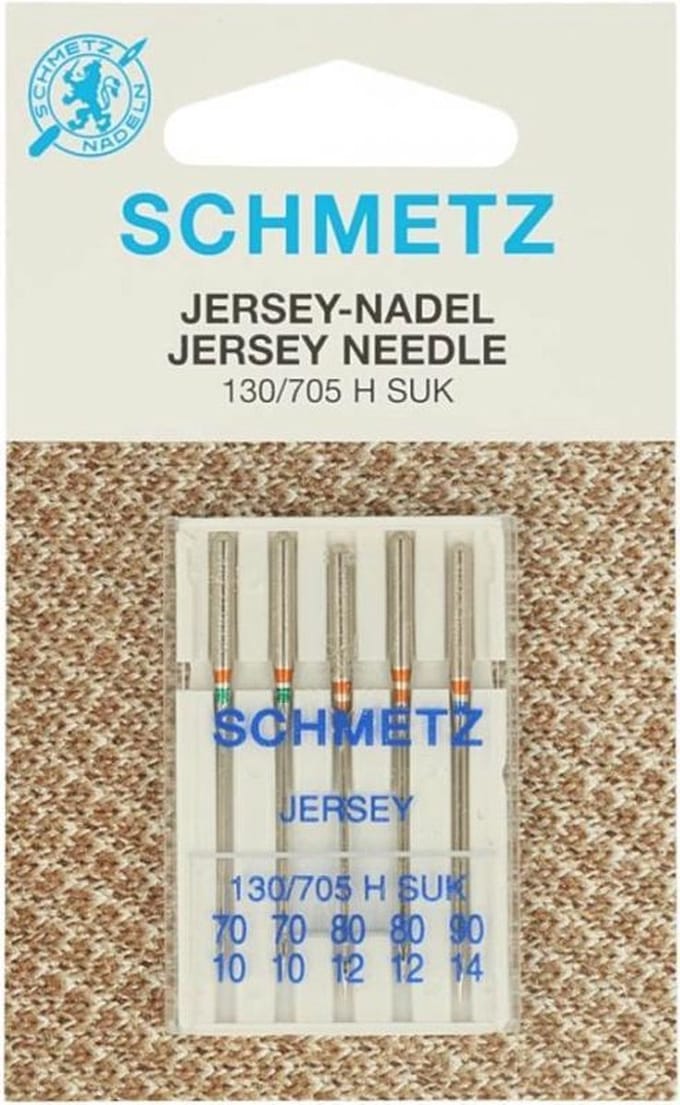 SCHMETZ JERSEY NAAIMACHINE-NAALDEN, 5 NAALDEN ASSORTI, PER PAKJE.