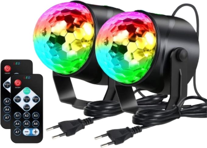 ApexArte® Discolamp Kinderen - Discobal - Feestverlichting met Afstandsbediening - Zwart