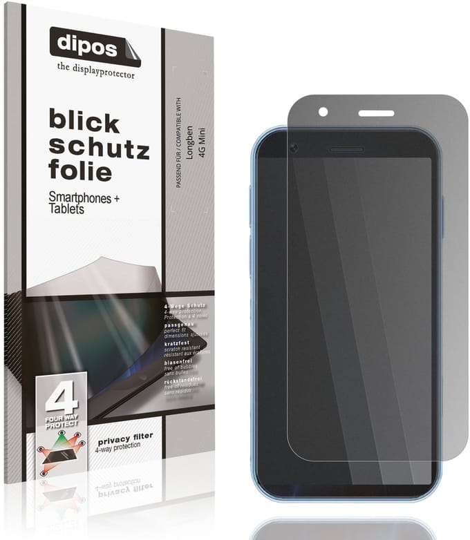 dipos – Matte Privacy Screenprotector geschikt voor Longben 4G Mini | Anti-Spy Beschermfolie