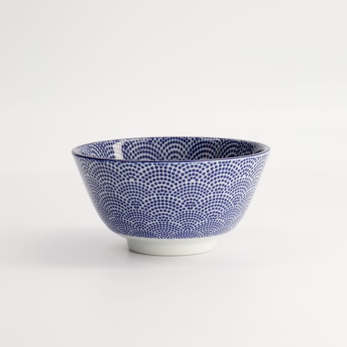 Tokyo Design Studio - Nippon Blue - Rijstkom - Stip - 300 ml - 12 x 6.4 cm