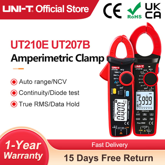 UNI-T Stroomtang Digitale UT210E UT210D Wisselstroom Mini Stroomtang Multimeter True RMS Tang Ampèremeter UT210C Auto Range UT210C