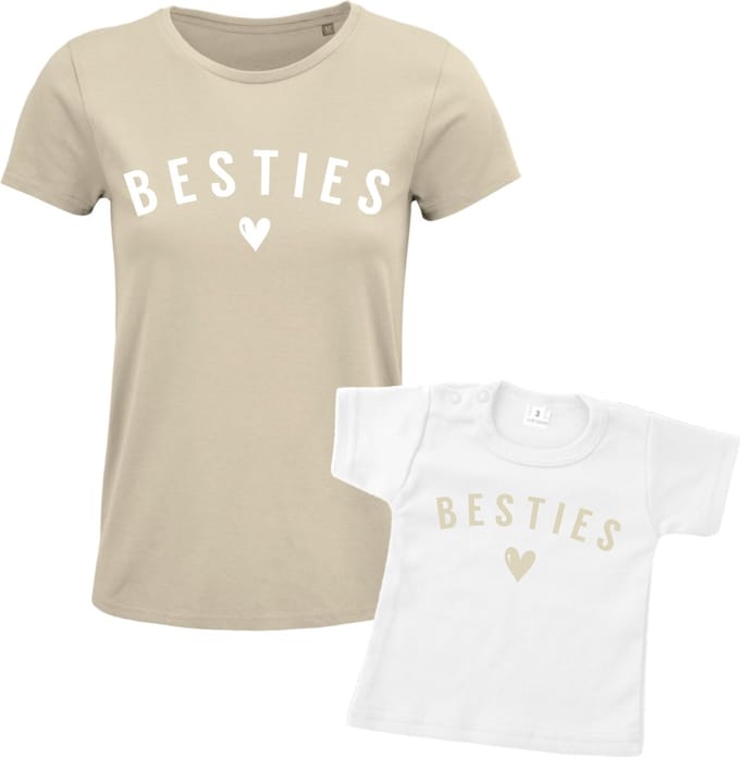 Matching shirt Moeder & Dochter Moeder & Zoon | Besties | Dames Maat M Kind Maat 92