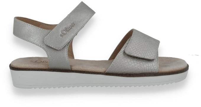 Metallische Sandalen met klittenbandsluiting voor dames s.Oliver