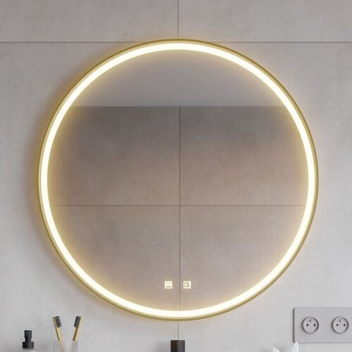 pianura Mia LED bathroom mirror 80 cm with mirror heating black