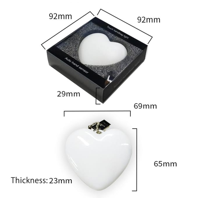 Hartvormig LED Handtaslampje Licht Decoratielicht Intelligent Smart Touch Inschakelen met Sleutelhanger black
