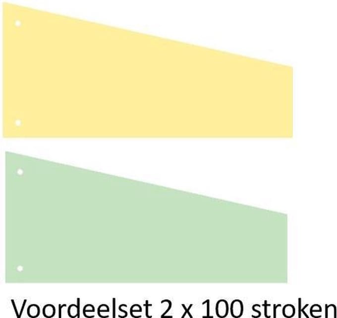 set Scheidingsstroken Office Basics - Trapezium - 100 x geel & 100 x groen