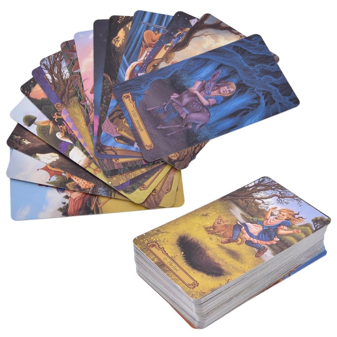 78 STUKS Wonderland Tarotkaarten Divinatie Tool Gecoat Papier Engels Bordspel voor Beginners beige