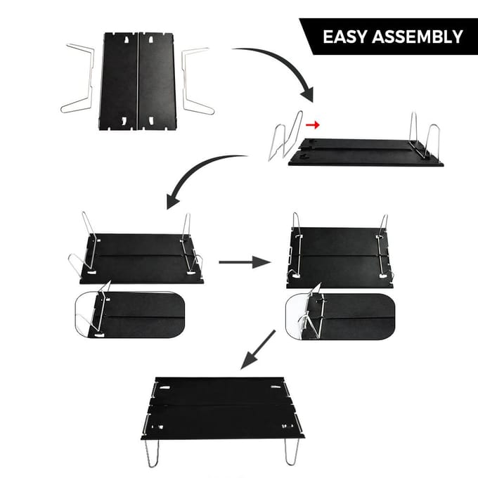 Kleine klaptafel, ultralichte compacte campingtafel voor buiten backpacken, wandelen, picknicken op het strand