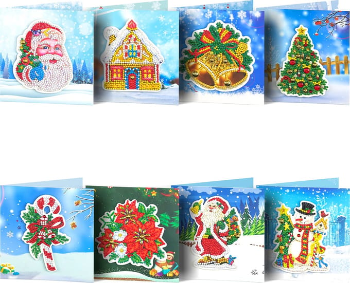 Kaarten - 102 - Kerstkaarten - Diamond painting - compleet pakket - Diamond painting by Wietske
