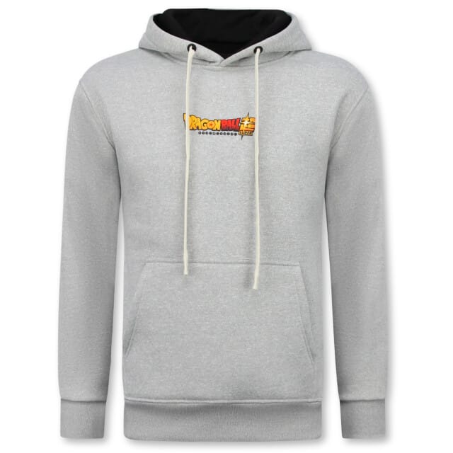 Oversized Hoodie Heren met Capuchon - Dragon Ball Print - Dik Geweven - 5682 - Grijs