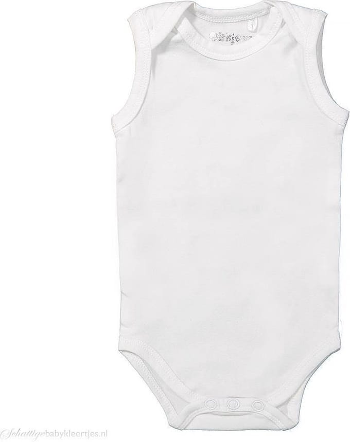 Dirkje Basic romper mouwloos wit maat 86/92