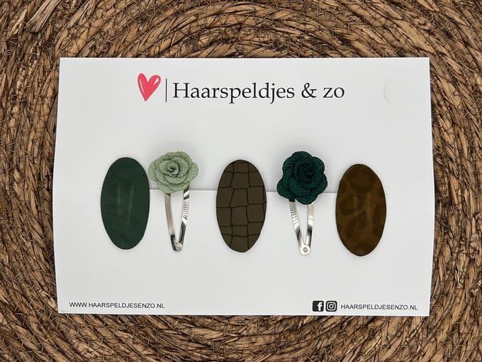 Try-out mix 29 - mix van verschillende speldjes - groen - 5 cm speldjes