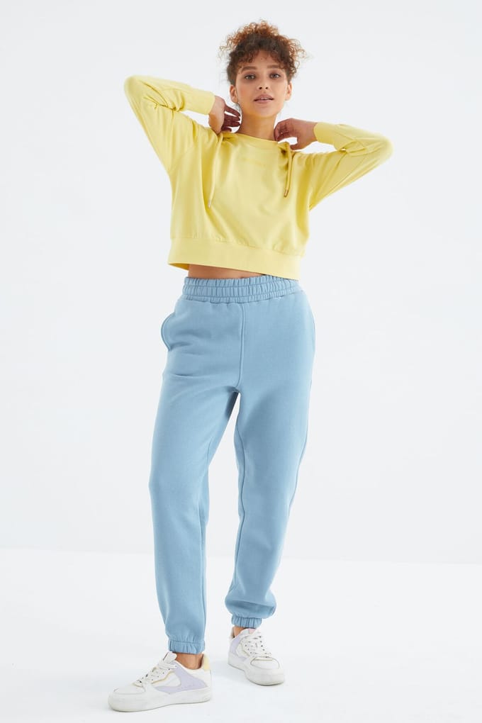 Dames Hoge Taille Fleece Jogger Sweatpants