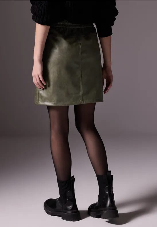 Rok in lederlook