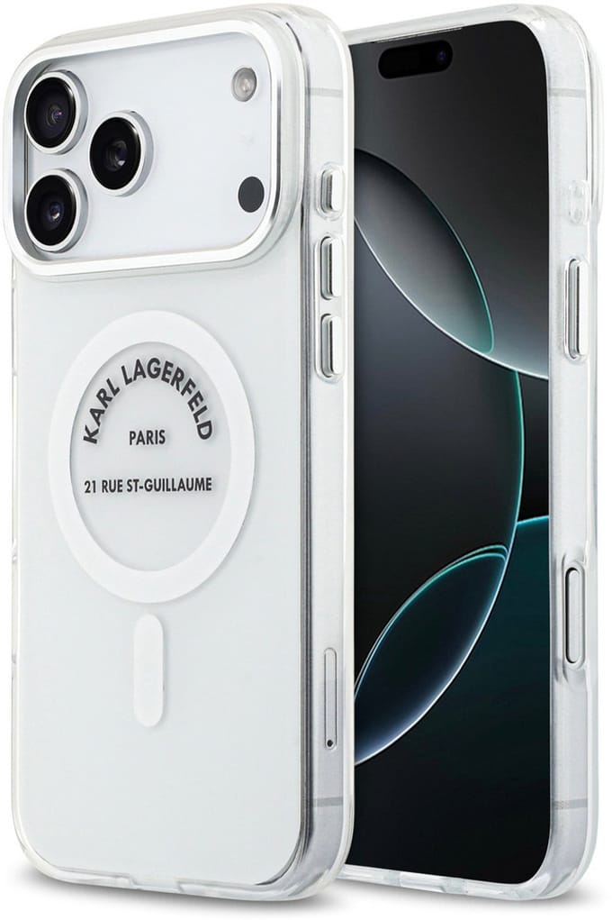 Karl Lagerfeld Back Cover Case - Transparant voor iPhone 17 Pro Max - MagSafe-compatibel - Schokabsorberend