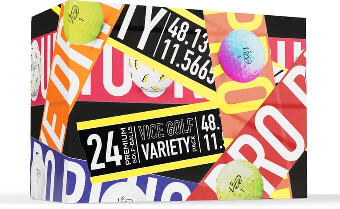 Vice Golf Variety Pack - 24 Golfballen - 8 Modellen - Perfect Cadeau voor Golfers - Golf Cadeau Idee - Voor Beginners tot Gevorderde Golfers