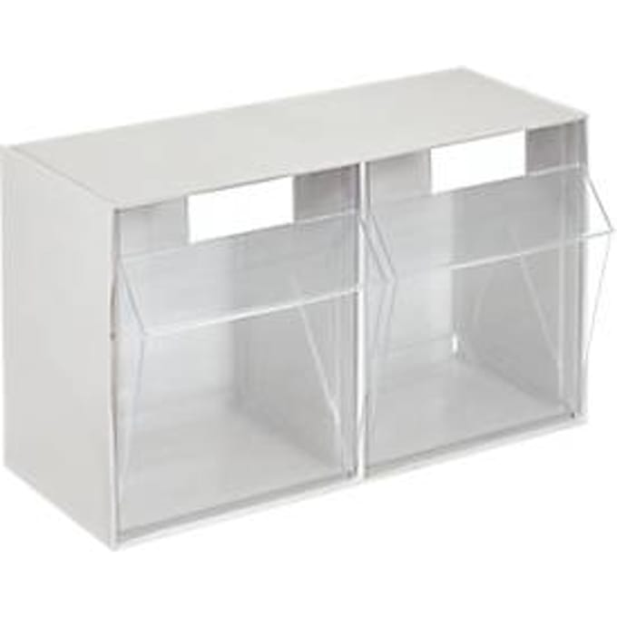 MultiStore, maat 2, B 600 x D 246 x H 353 mm, inhoud 28 l, stapelbaar, polystyreen, wit/transp.